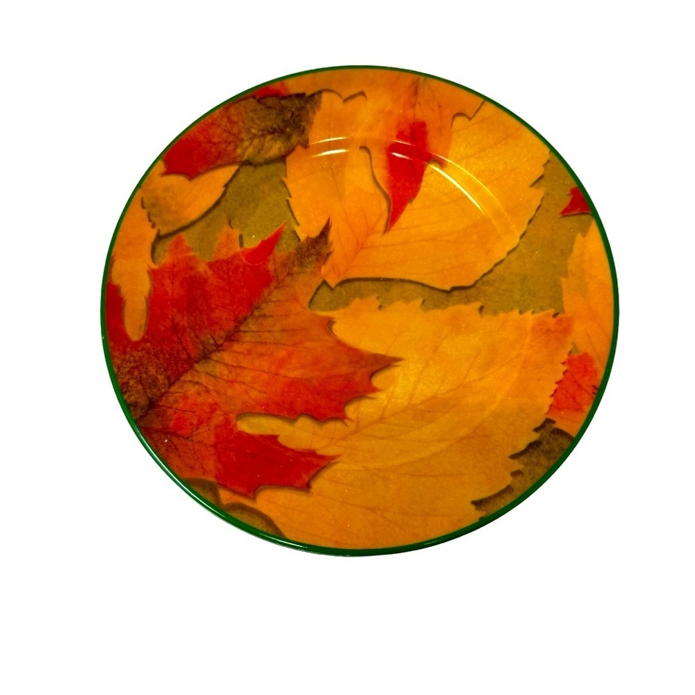 Feuille d’ Automne | Philippe Deshoulieres | Harvest Porcelain Saucers Set of 3 - Picture 3 of 4